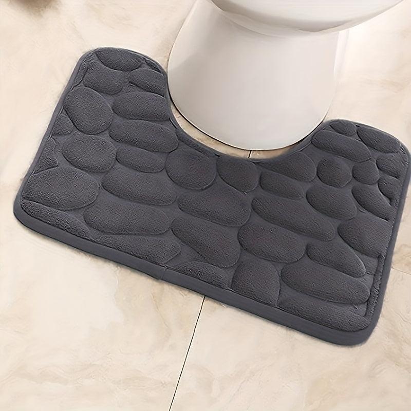 Stone Textured Memory Foam Bathroom Mat - Water Absorbent