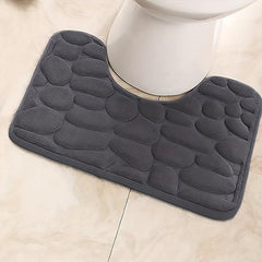 Stone Textured Memory Foam Bathroom Mat - Water Absorbent