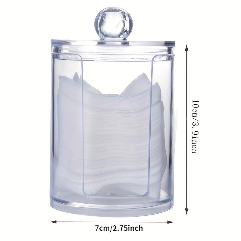 Acrylic Storage Jar Transparent Cotton Swab Cosmetic Jewelry Box Round