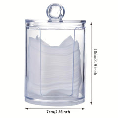 Acrylic Storage Jar Transparent Cotton Swab Cosmetic Jewelry Box Round