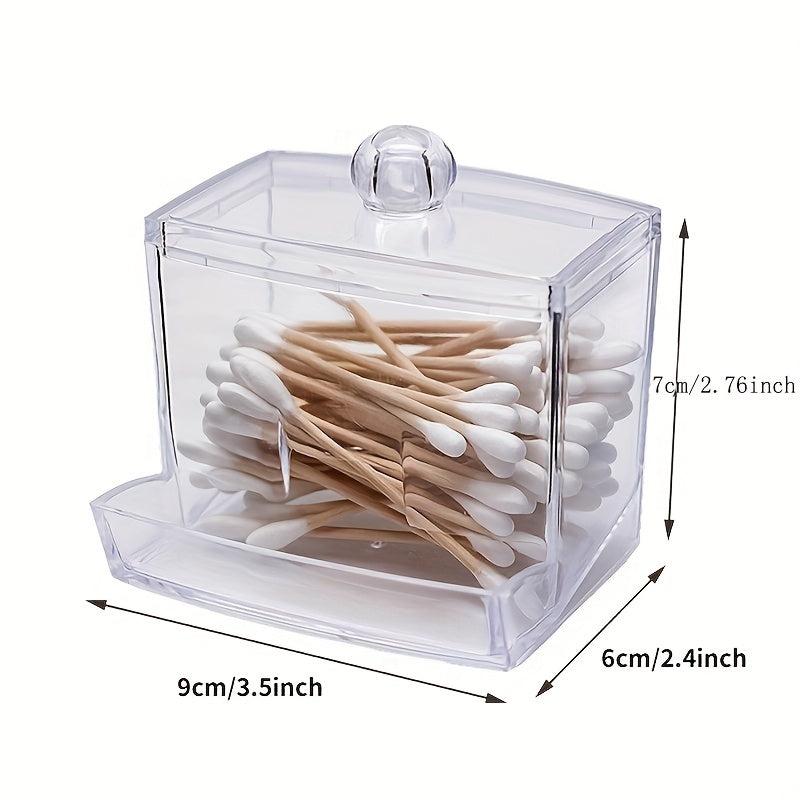 Acrylic Storage Jar Transparent Cotton Swab Cosmetic Jewelry Box Round