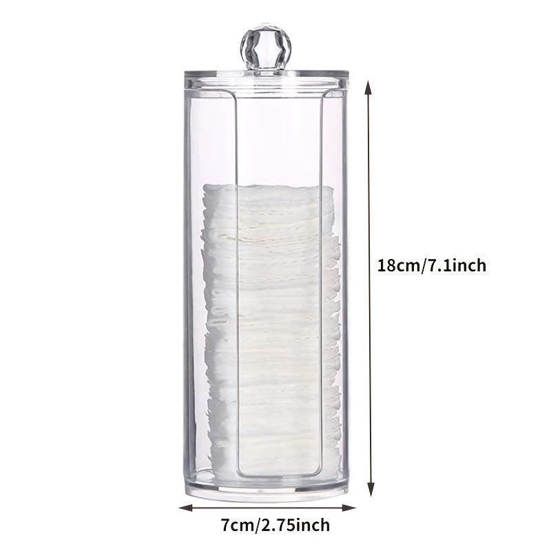 Acrylic Storage Jar Transparent Cotton Swab Cosmetic Jewelry Box Round