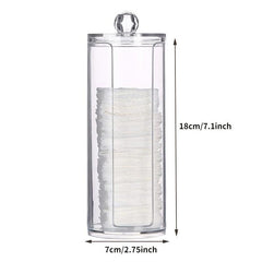 Acrylic Storage Jar Transparent Cotton Swab Cosmetic Jewelry Box Round