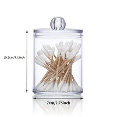 Acrylic Storage Jar Transparent Cotton Swab Cosmetic Jewelry Box Round