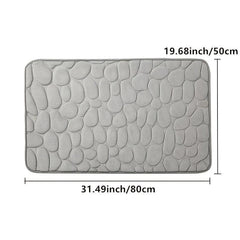 Cobblestone Embossed Bathroom Bath Mat Memory Foam Pad Washable Bath Rugs