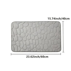 Cobblestone Embossed Bathroom Bath Mat Memory Foam Pad Washable Bath Rugs