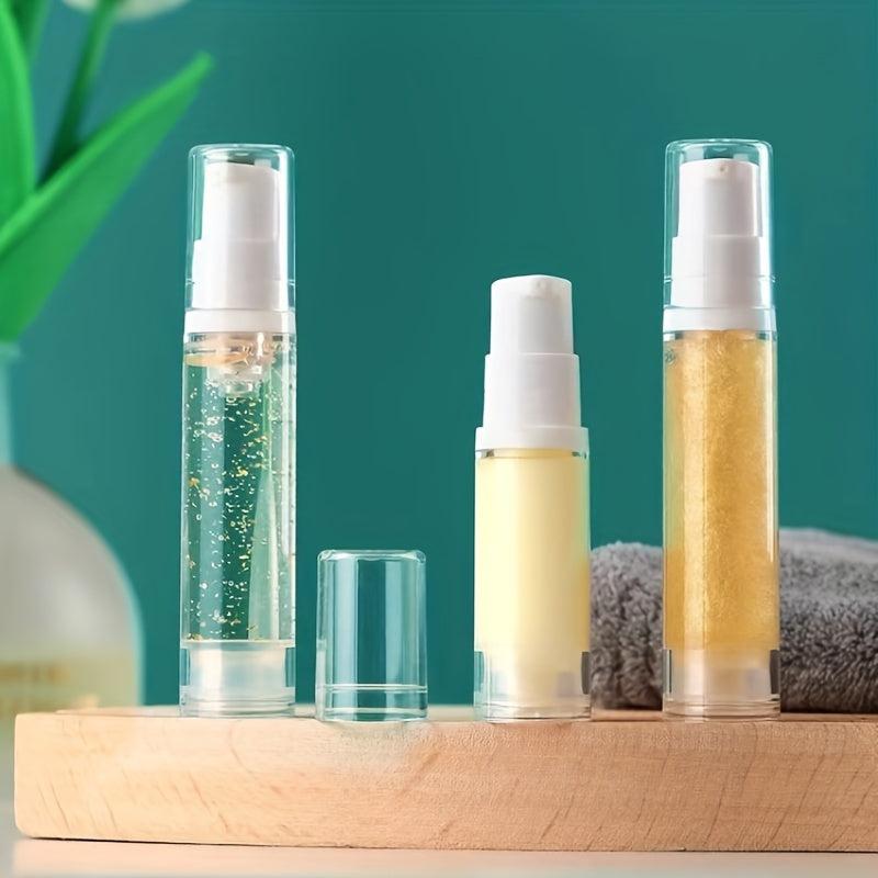 3 Airless Pump Bottles - 5ml, 10ml, 15ml - Travel Friendly Lotion Dispensers