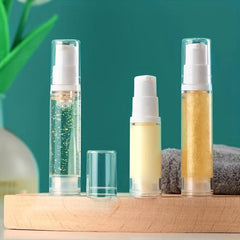 3 Airless Pump Bottles - 5ml, 10ml, 15ml - Travel Friendly Lotion Dispensers