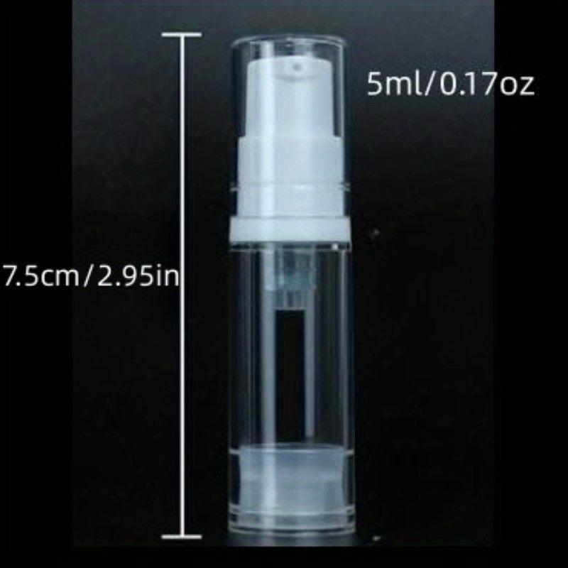 3 Airless Pump Bottles - 5ml, 10ml, 15ml - Travel Friendly Lotion Dispensers