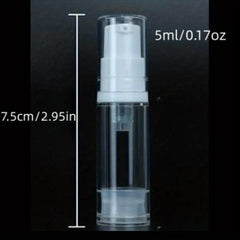 3 Airless Pump Bottles - 5ml, 10ml, 15ml - Travel Friendly Lotion Dispensers