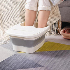 Folding Bubble Foot Bath Bucket with Lid for Home Travel