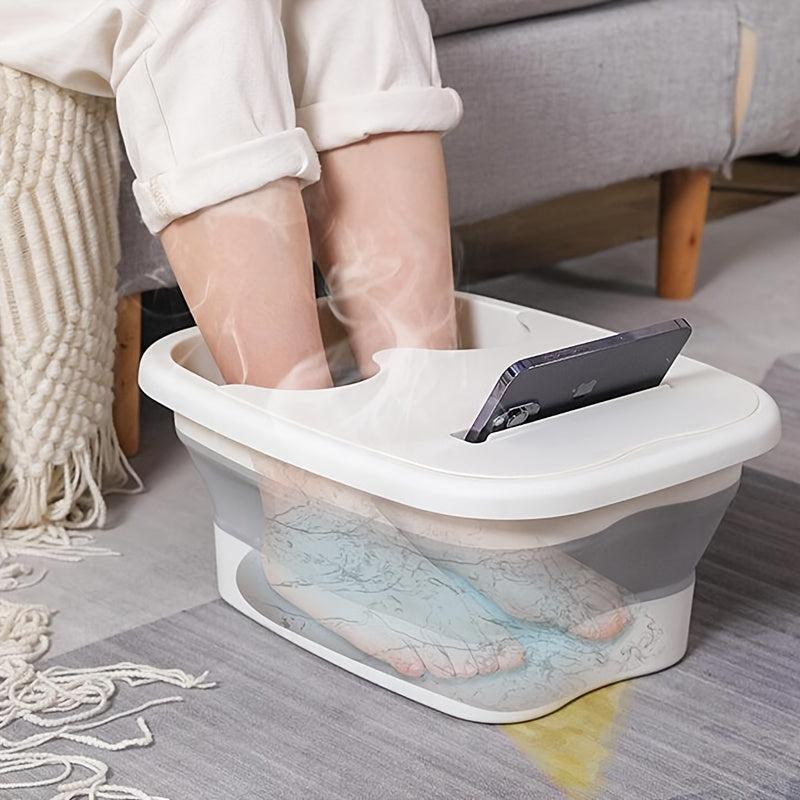 Folding Bubble Foot Bath Bucket with Lid for Home Travel