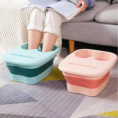 Folding Bubble Foot Bath Bucket with Lid for Home Travel