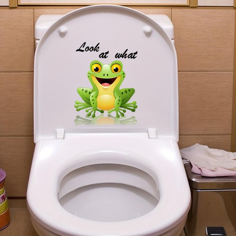 Cute Animal Toilet Lid Decals - Fun Frogs Seat Stickers
