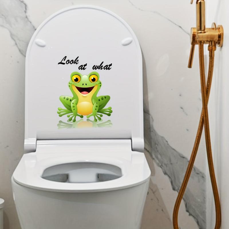 Cute Animal Toilet Lid Decals - Fun Frogs Seat Stickers