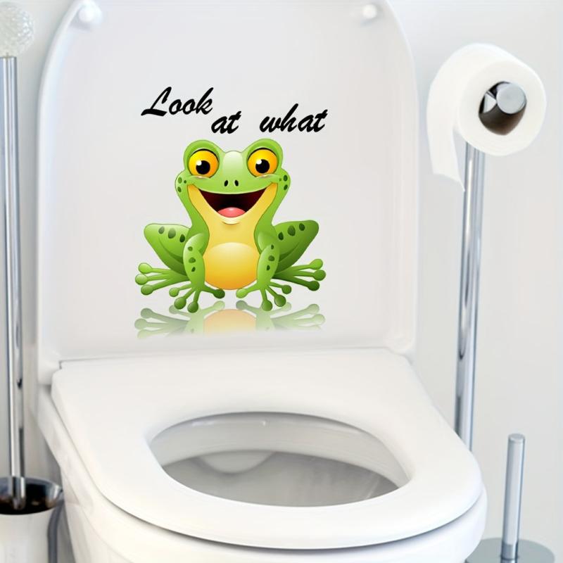Cute Animal Toilet Lid Decals - Fun Frogs Seat Stickers