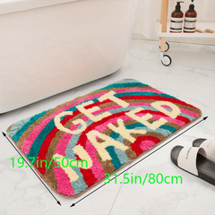 Rainbow Pattern Floor Mat Soft Non slip Bath Rug Machine Washable Bath Mat