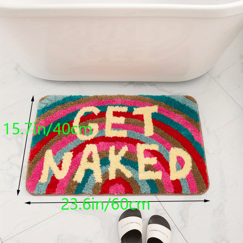 Rainbow Pattern Floor Mat Soft Non slip Bath Rug Machine Washable Bath Mat