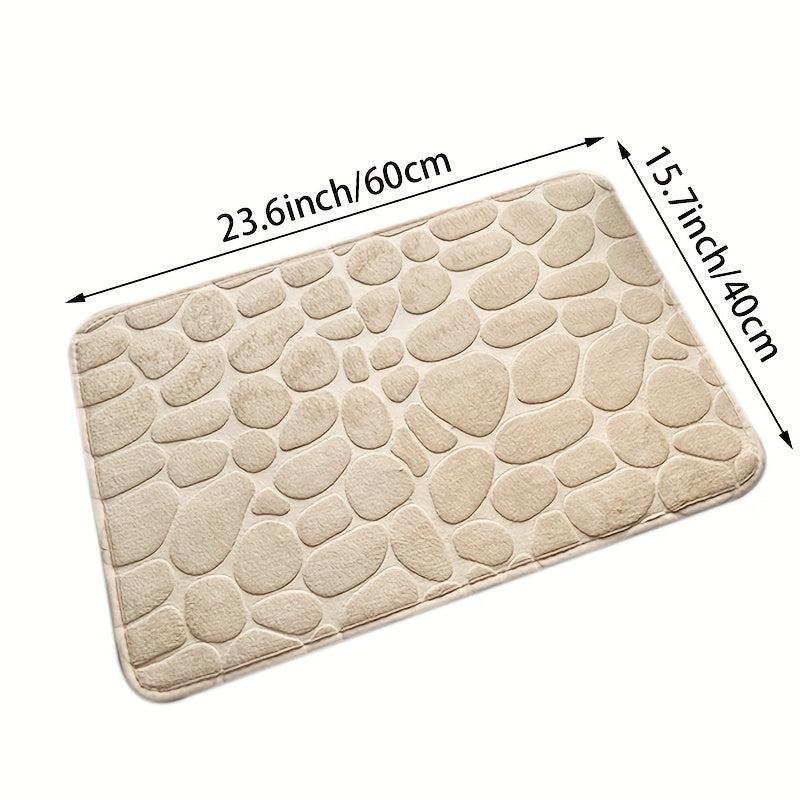 Cobblestone Embossed Bathroom Mat Memory Foam Non Slip Carpets