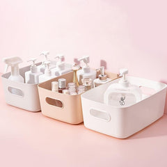 Plastic Storage Basket Open Storage Bin With Handles Organizer