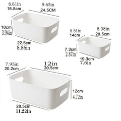 Plastic Storage Basket Open Storage Bin With Handles Organizer