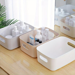 Plastic Storage Basket Open Storage Bin With Handles Organizer