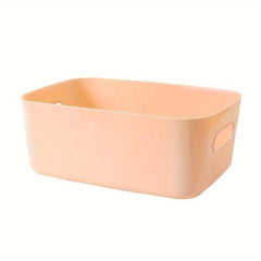 Plastic Storage Basket Open Storage Bin With Handles Organizer