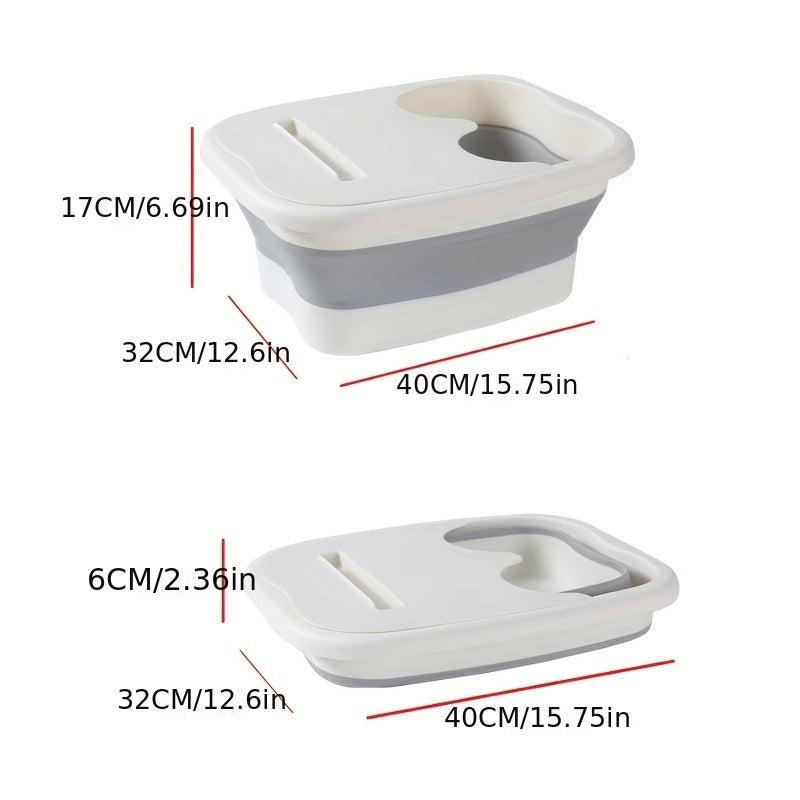 Folding Bubble Foot Bath Bucket with Lid - Large Size