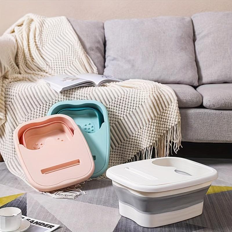 Folding Bubble Foot Bath Bucket with Lid - Large Size