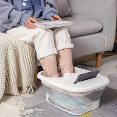 Folding Bubble Foot Bath Bucket with Lid - Large Size