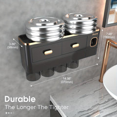 Toothbrush Holder With Cup & Automatic Toothpaste Dispenser