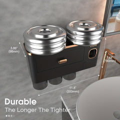 Toothbrush Holder With Cup & Automatic Toothpaste Dispenser