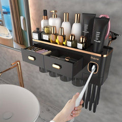 Toothbrush Holder With Cup & Automatic Toothpaste Dispenser