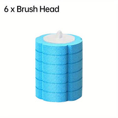 1pc Toilet Brush With 6pcs Replacement Head Aseptic Cleaning
