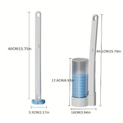 1pc Toilet Brush With 6pcs Replacement Head Aseptic Cleaning