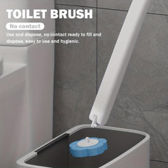 1pc Toilet Brush With 6pcs Replacement Head Aseptic Cleaning
