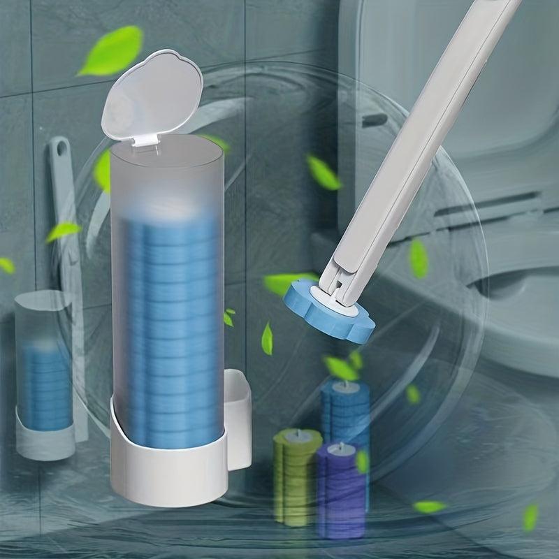 1pc Toilet Brush With 6pcs Replacement Head Aseptic Cleaning
