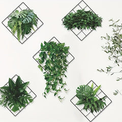 6pcs Green Plants Wall Sticker Self Adhesive Decal for Home Decor