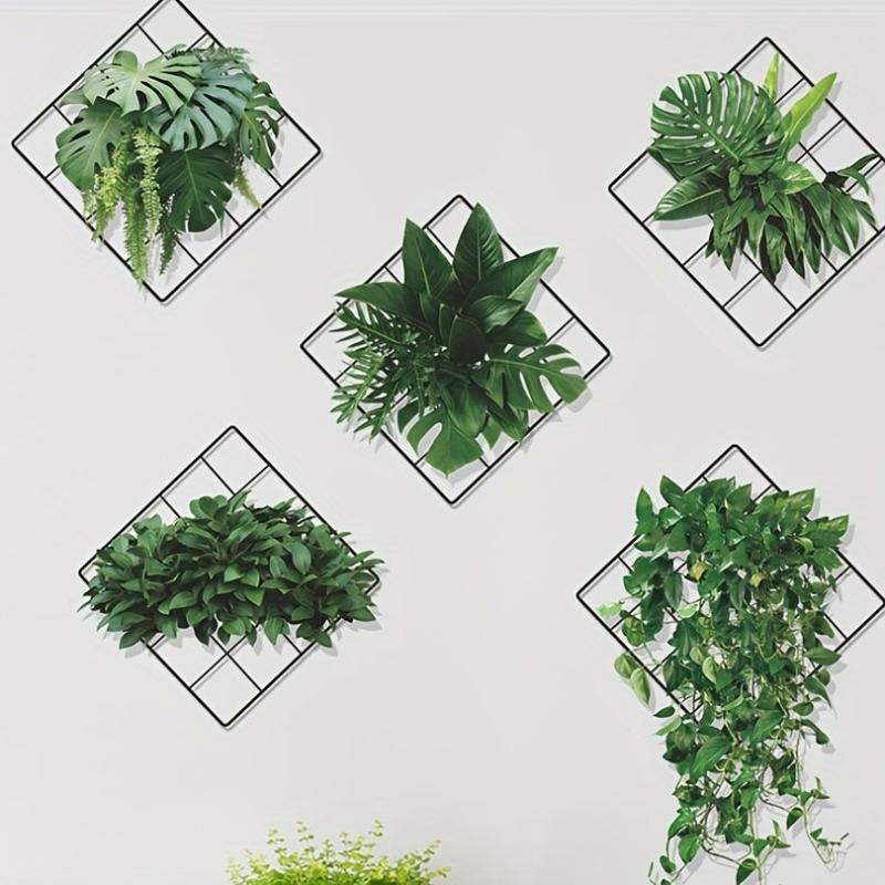 6pcs Green Plants Wall Sticker Self Adhesive Decal for Home Decor