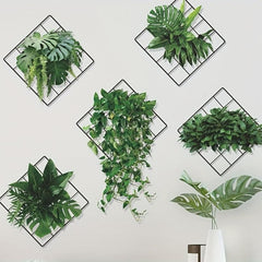 6pcs Green Plants Wall Sticker Self Adhesive Decal for Home Decor