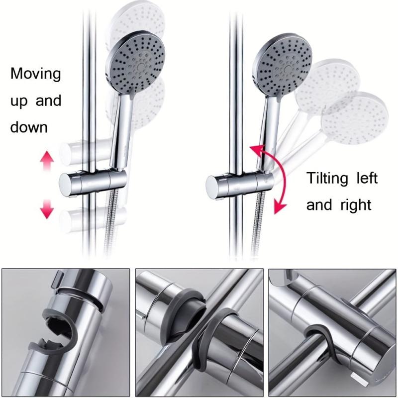 Adjustable Shower Head Holder For Slide Bar Universal Rail Head Bracket Holder