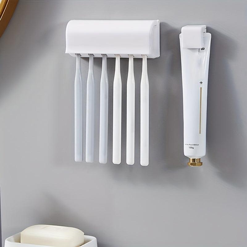 Wall Mounted Toothbrush Holder Self Adhesive Toilet Toothpaste Facial Cleanser