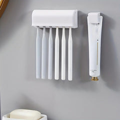 Wall Mounted Toothbrush Holder Self Adhesive Toilet Toothpaste Facial Cleanser
