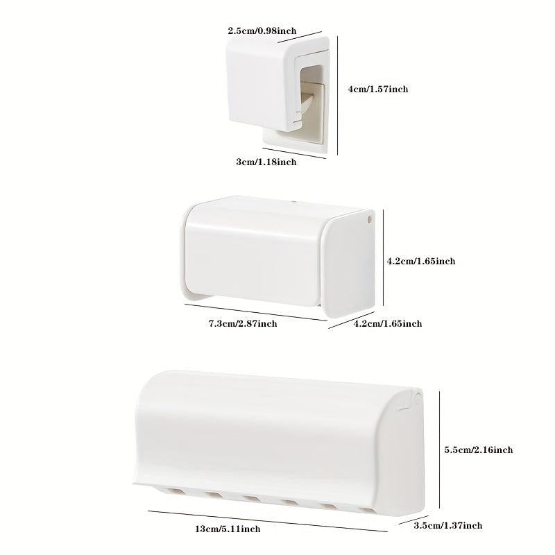 Wall Mounted Toothbrush Holder Self Adhesive Toilet Toothpaste Facial Cleanser