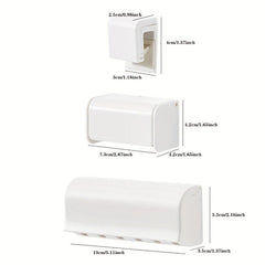 Wall Mounted Toothbrush Holder Self Adhesive Toilet Toothpaste Facial Cleanser