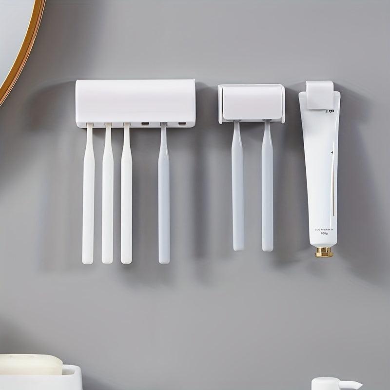Wall Mounted Toothbrush Holder Self Adhesive Toilet Toothpaste Facial Cleanser