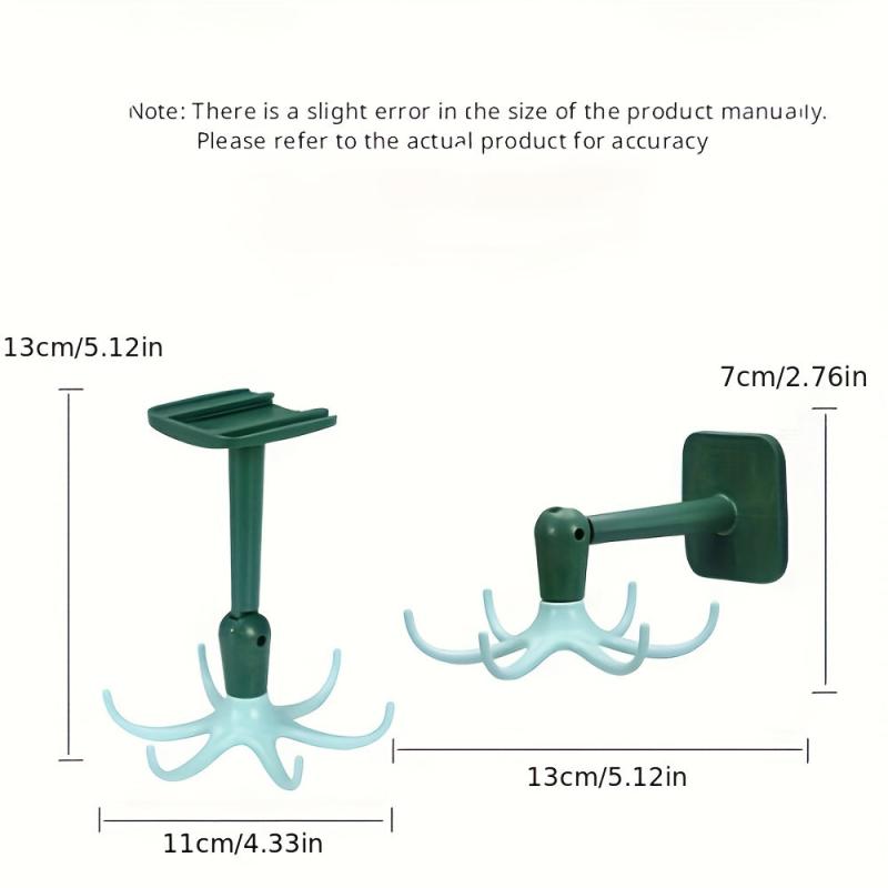 6 Claws Octopus Hook Wall Hanging Rack Pot Pan Holder Self Adhesive Hooks