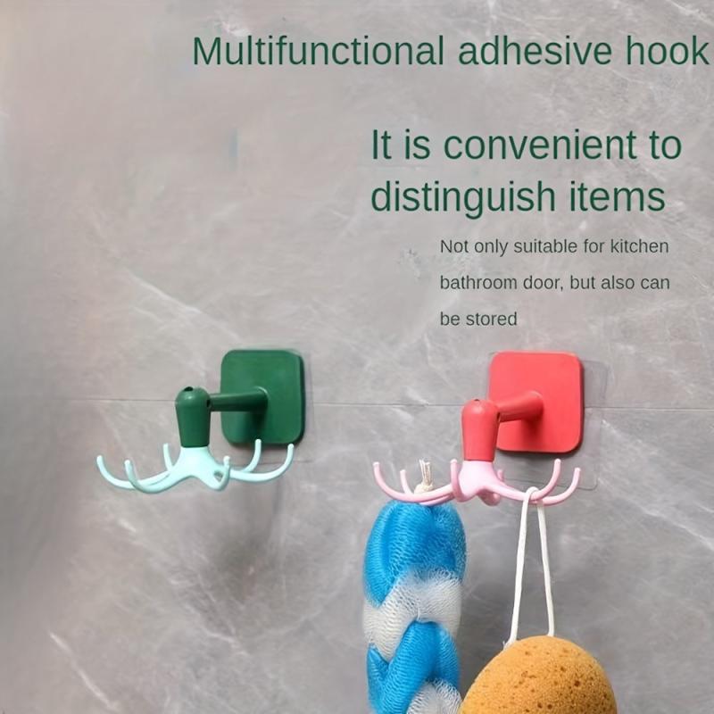 6 Claws Octopus Hook Wall Hanging Rack Pot Pan Holder Self Adhesive Hooks