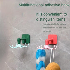 6 Claws Octopus Hook Wall Hanging Rack Pot Pan Holder Self Adhesive Hooks