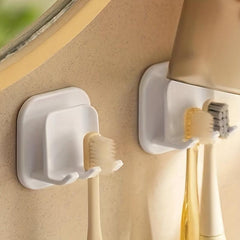 Wall Mounted Toothbrush Holder Storage Rack Bathroom Hook